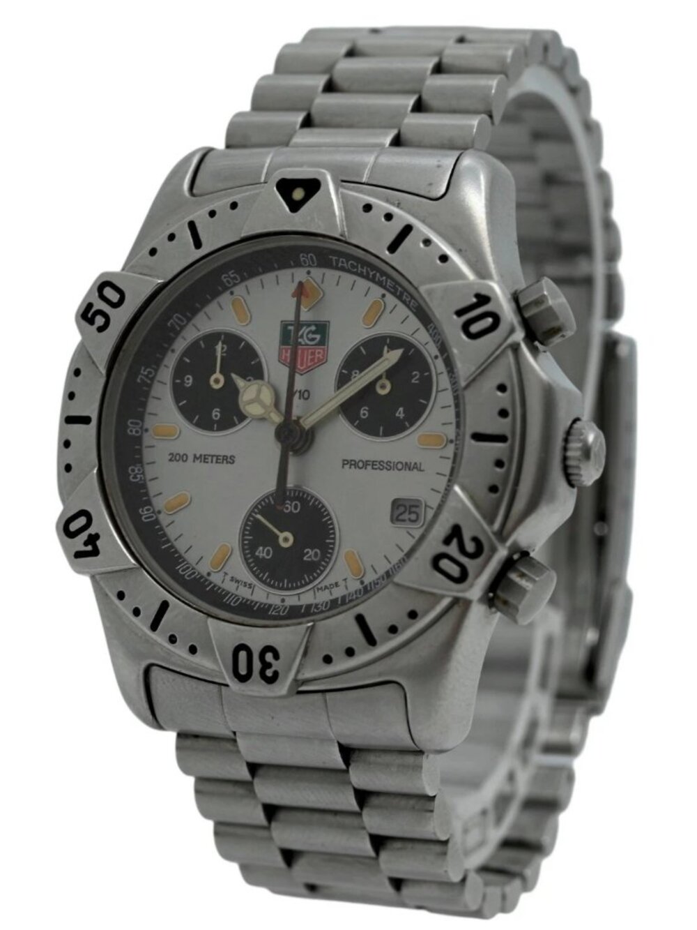 Tag Heuer 38mm Men's 2000 Series Swiss Quartz Chronograph SS Watch- 540.206 R!